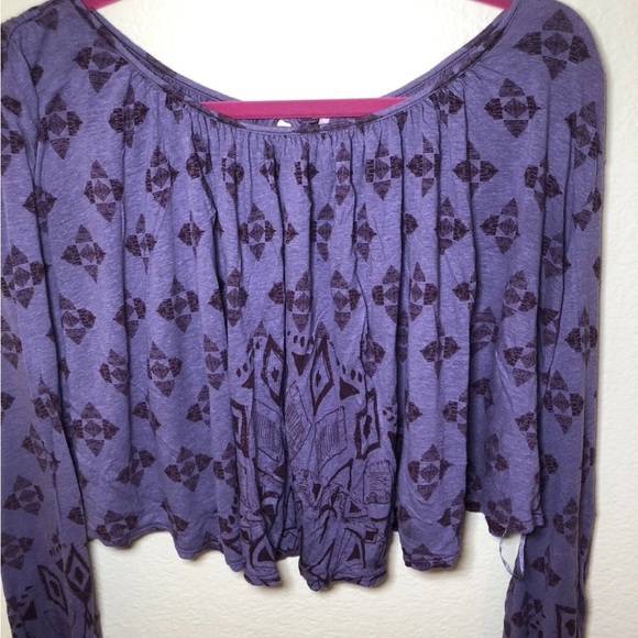 Free people long sleeve flowy boho crop top size XS - Picture 4 of 7